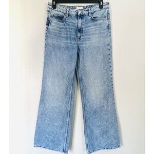H&M Wide Leg Jeans Baggy Womens Sz 12 (32x32) High Rise Light Wash Denim Grunge